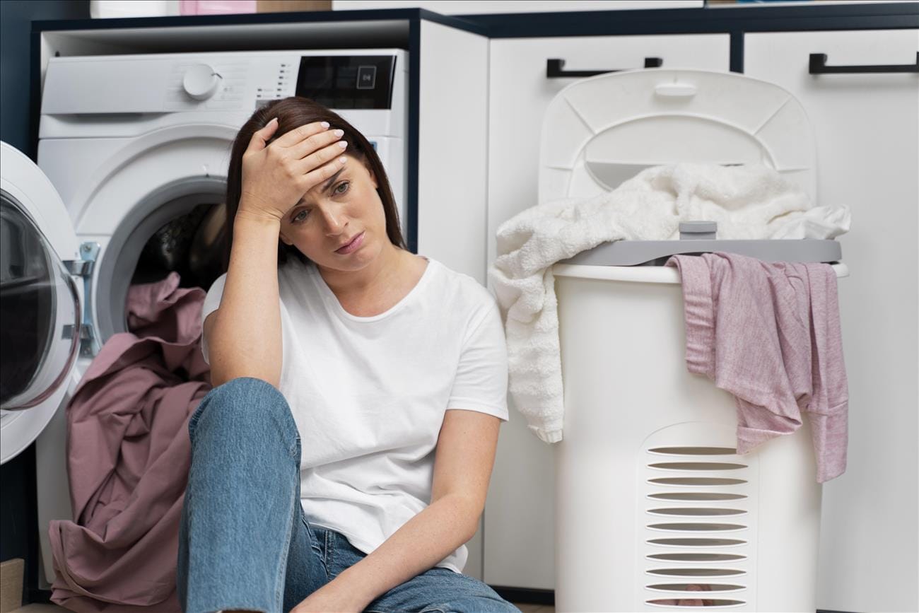 Technician diagnosing a common clothes dryer problem