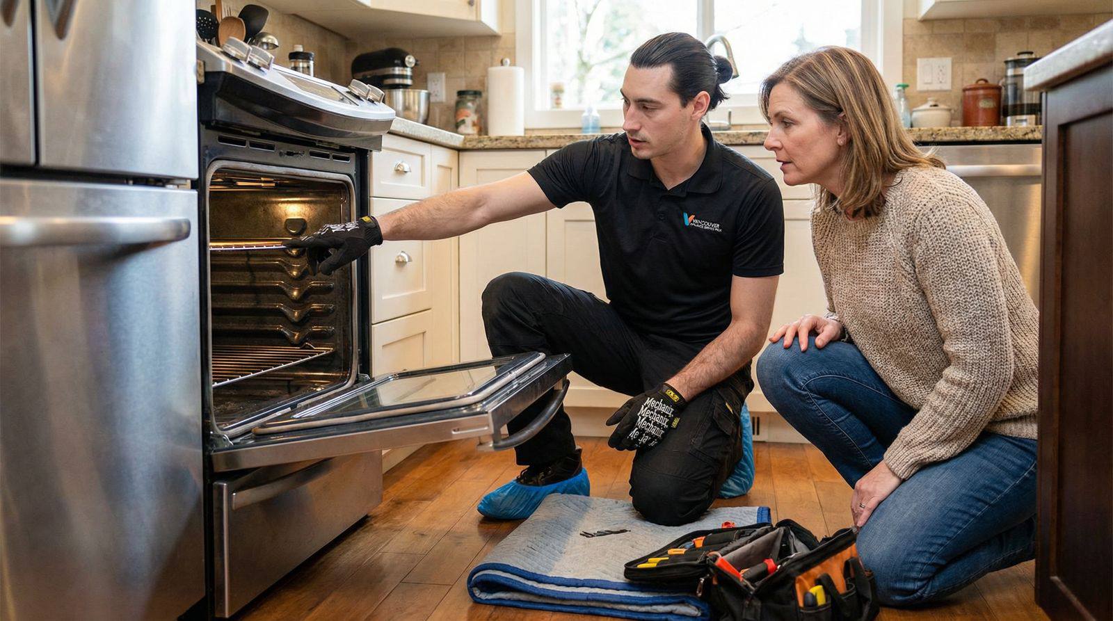 Vancouver Appliance Service Pros technician on a service call