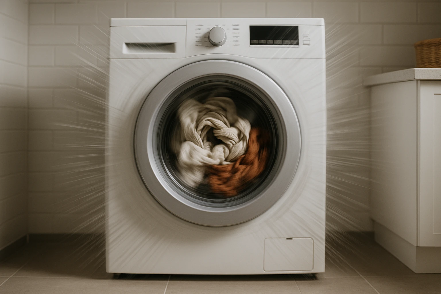 Washing machine making noise from an unbalanced load.