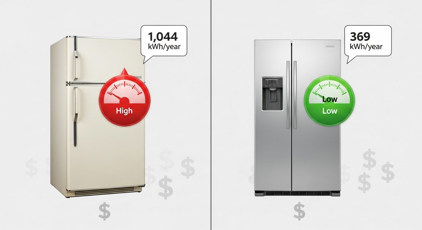 Old vs new appliance energy consumption chart