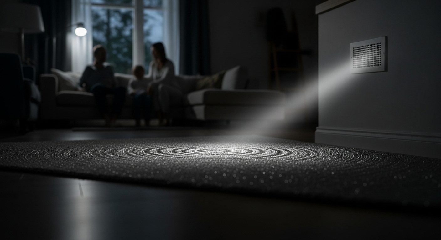 A home overlaid with a skull and crossbones icon symbolizing the danger of carbon monoxide, the silent killer.