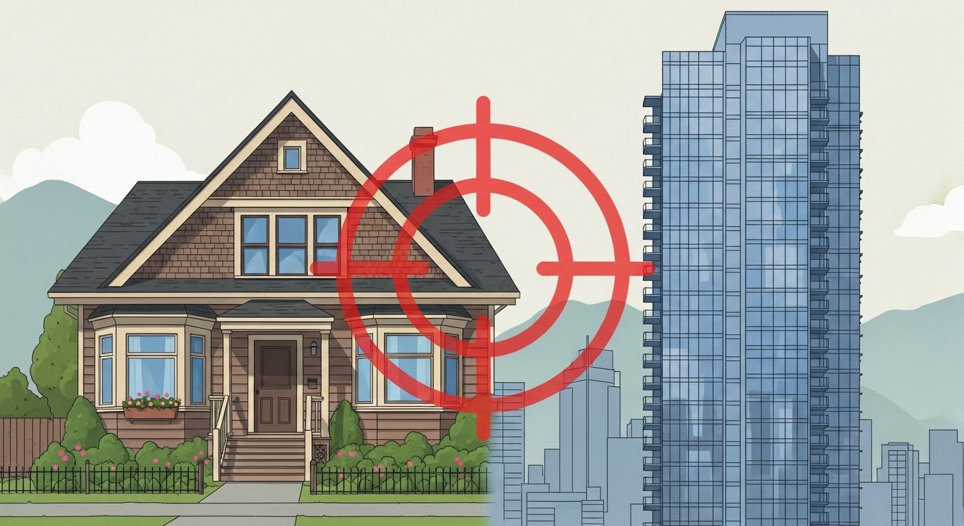 Various Vancouver housing types like condos and character homes targeted by scammers