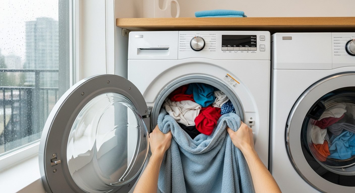 Overloaded washing machine in a Vancouver home
