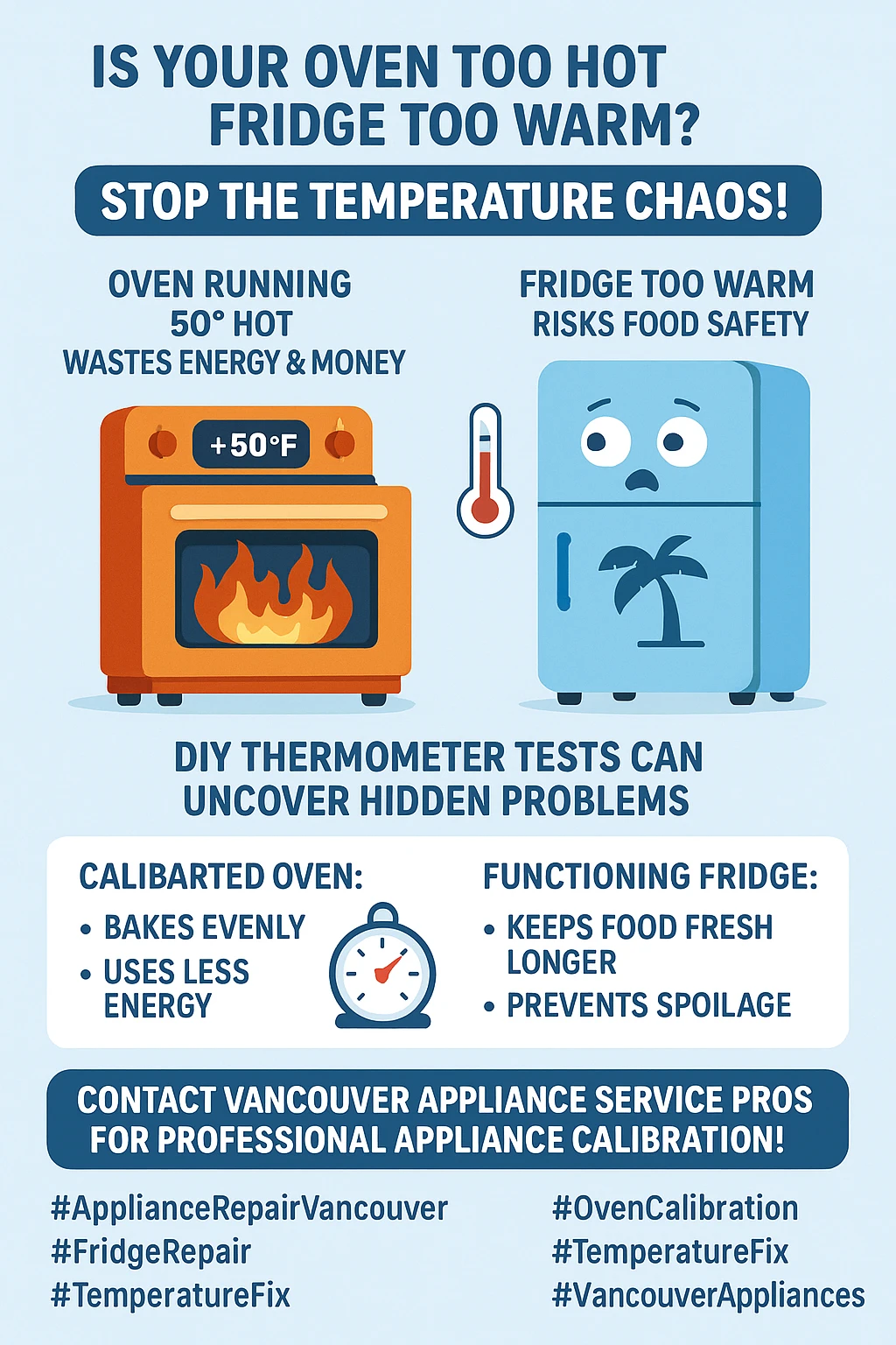 Infographic summary of appliance temperature calibration
