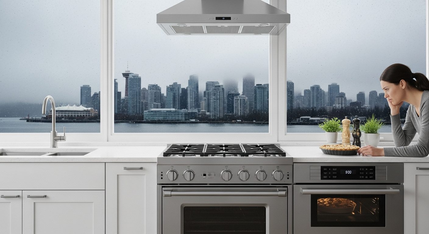 Kitchen with various appliances experiencing problems