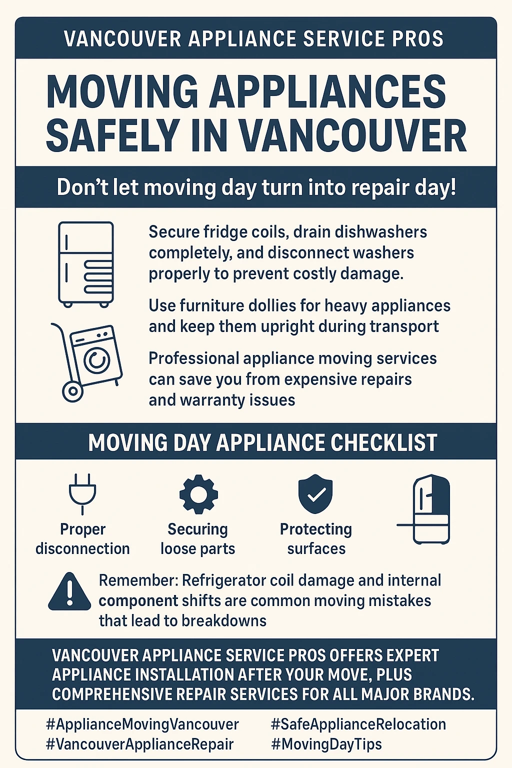 Key takeaways for preventing appliance moving damage in Vancouver