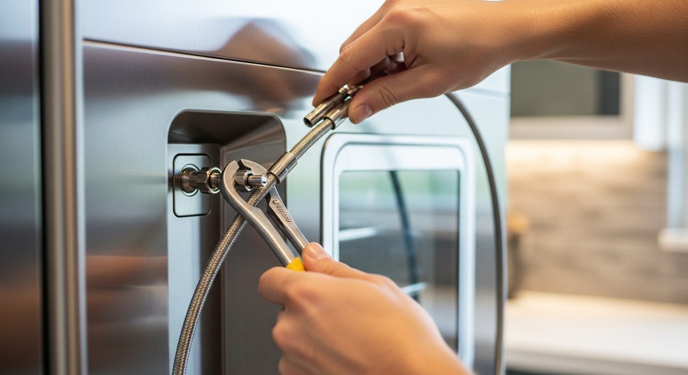 Refrigerator water line installation and setup