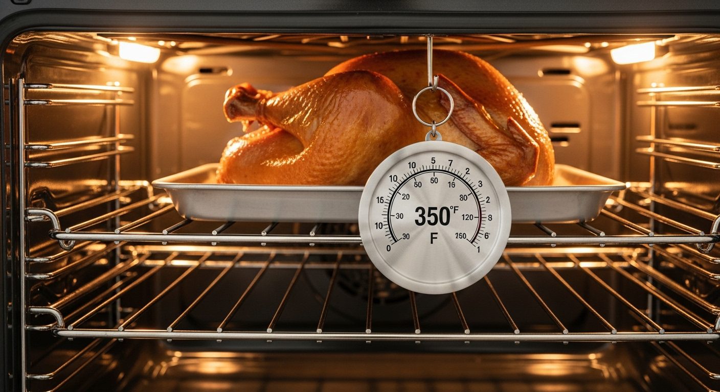 Oven temperature thermometer check for accurate cooking