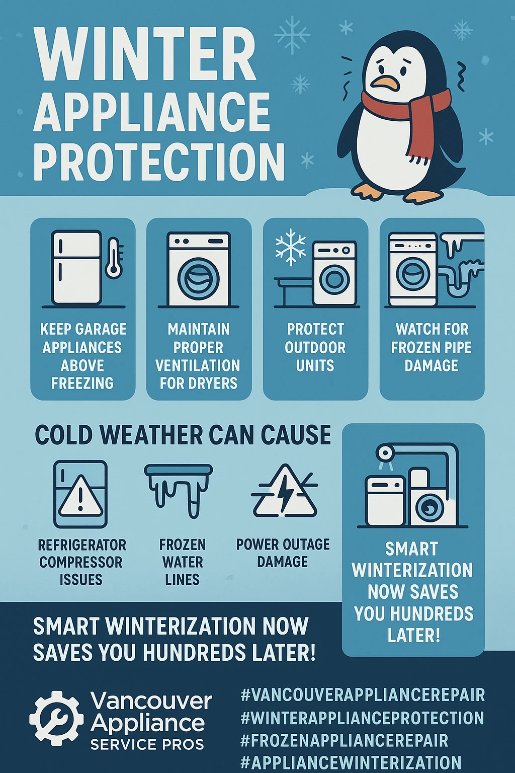 Vancouver appliance freeze damage prevention infographic