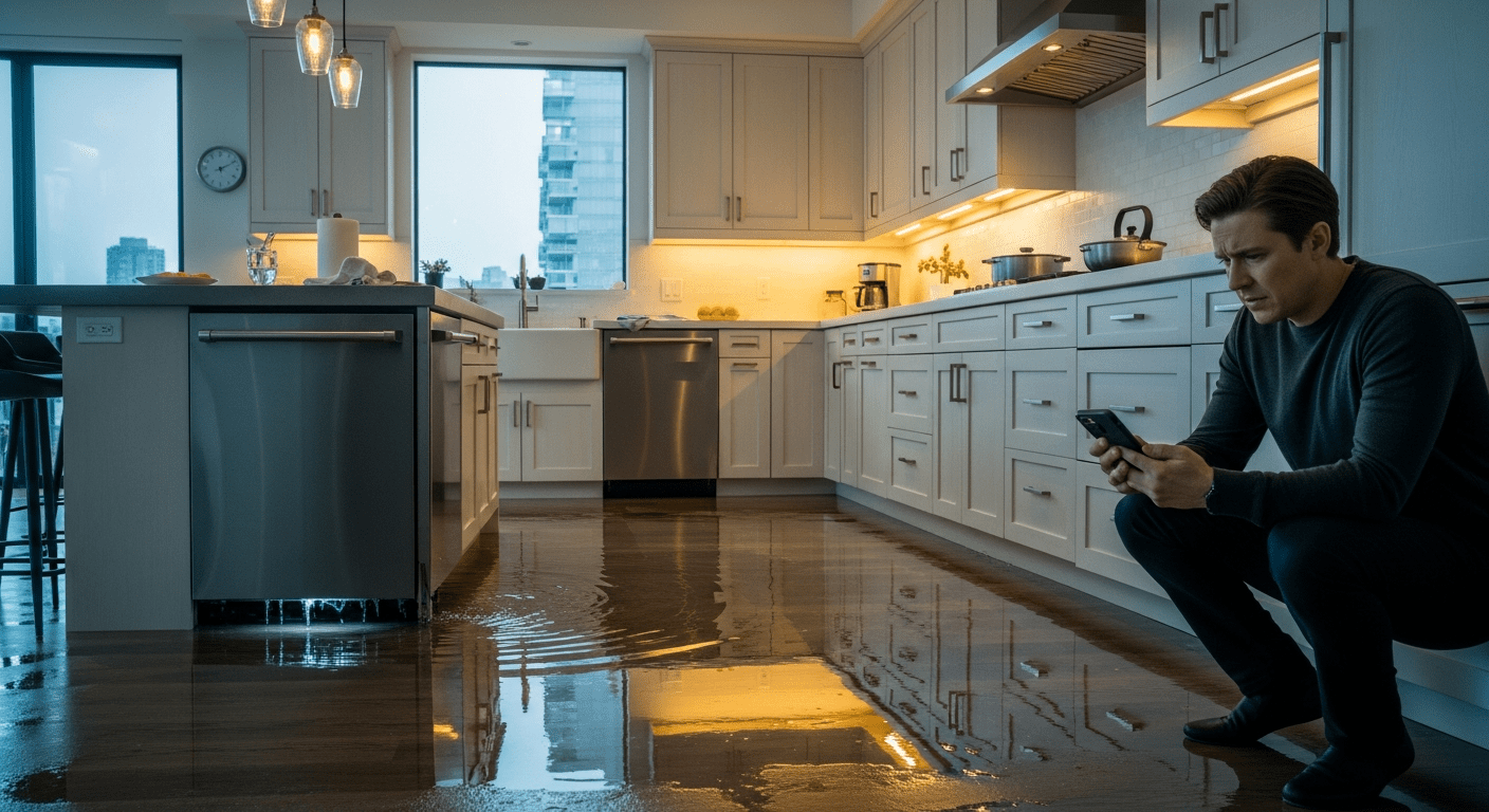 Emergency appliance repair Vancouver flooded kitchen
