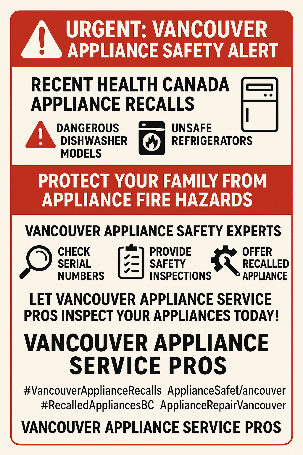 Vancouver appliance recall safety infographic key takeaways