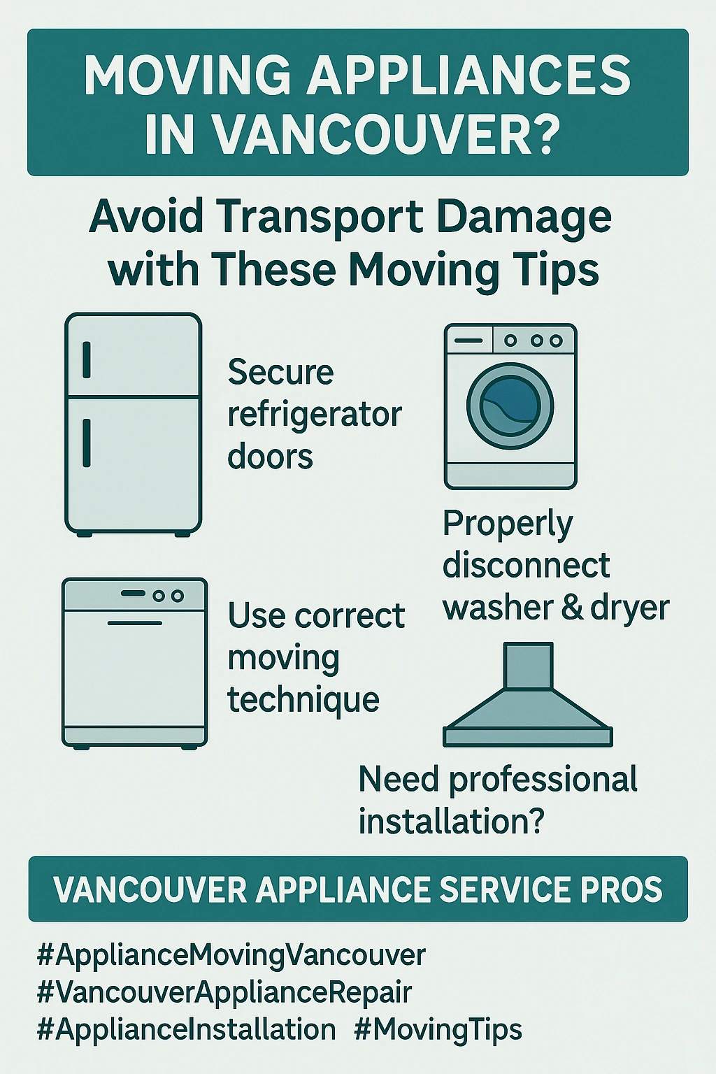 Vancouver appliance moving tips infographic