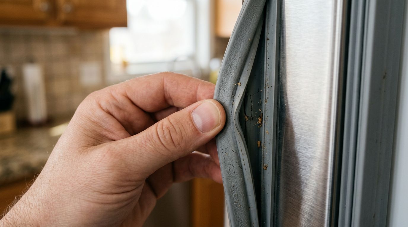 checking refrigerator door rubber gasket seal