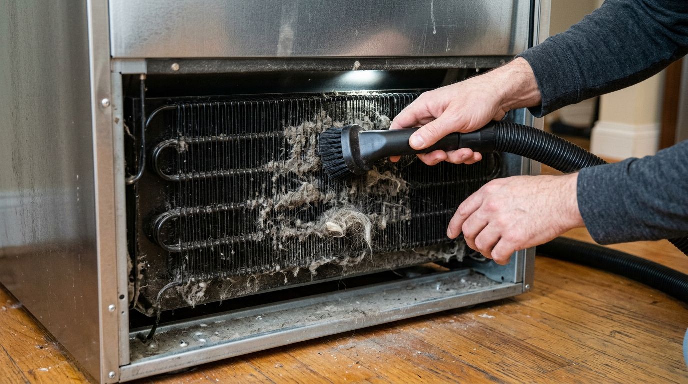 cleaning refrigerator condenser coils vacuum attachment