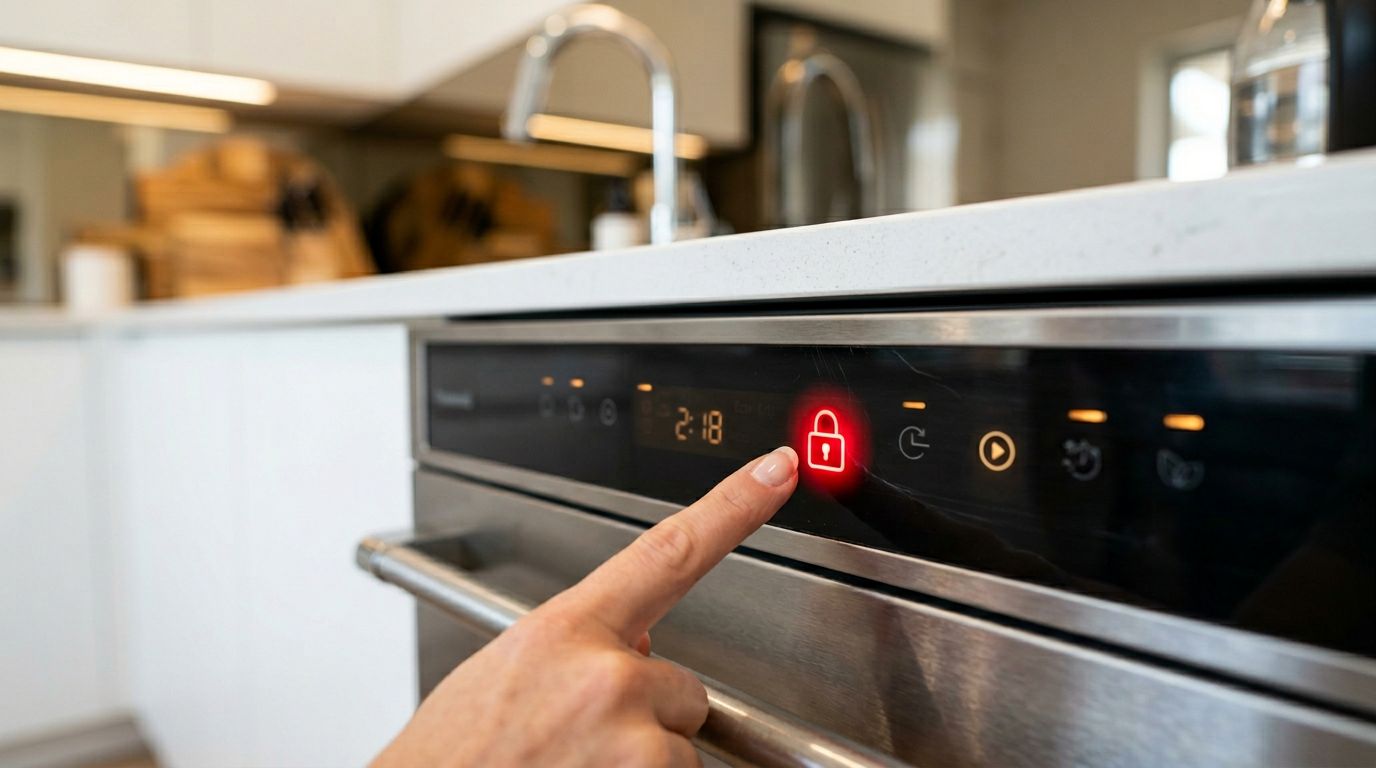 Dishwasher control lock panel reset
