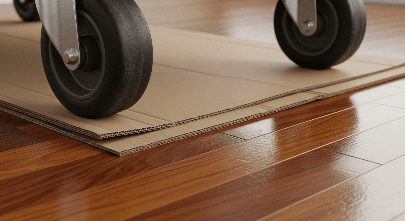 Hardwood floor protection using an appliance dolly