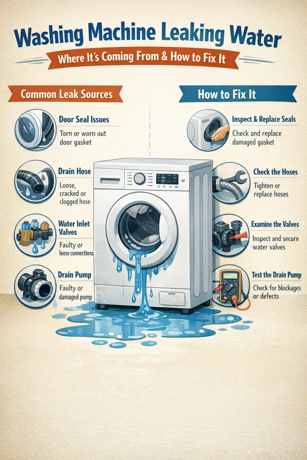 troubleshooting washing machine leaking water key takeaways