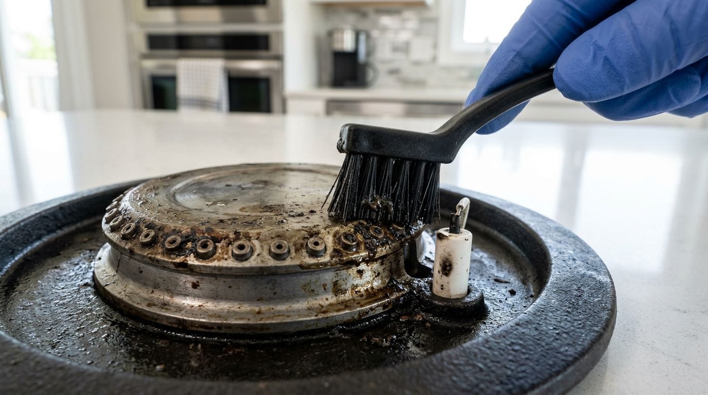 Cleaning gas burner igniter