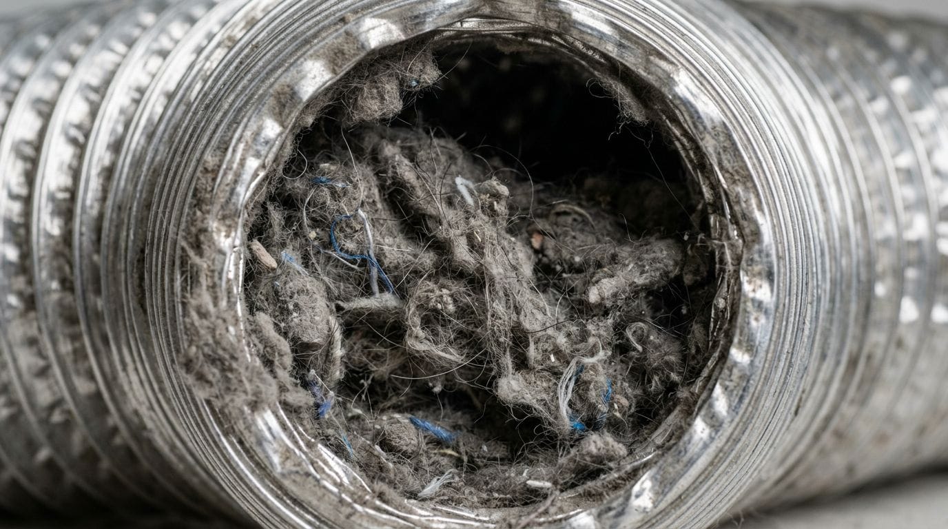 clogged dryer vent lint buildup