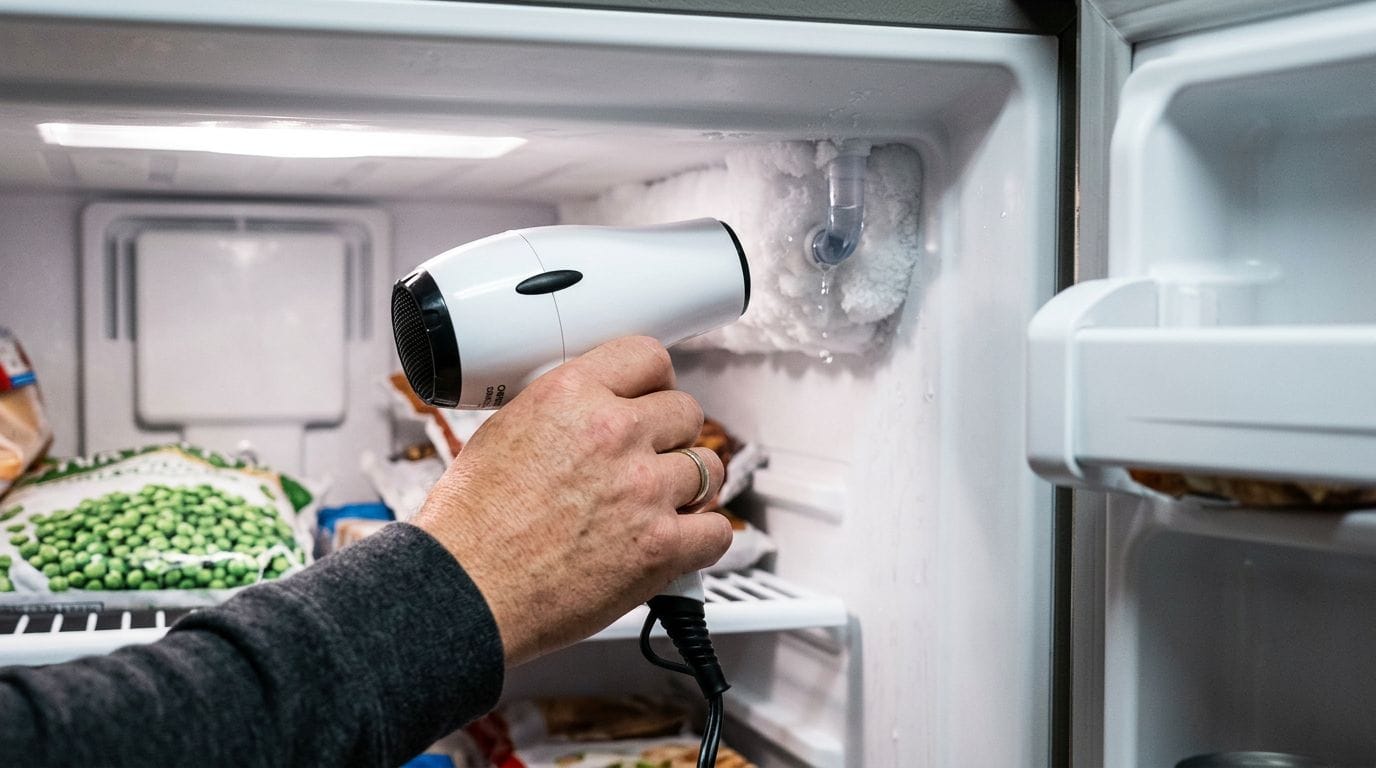 defrosting ice maker fill tube hair dryer