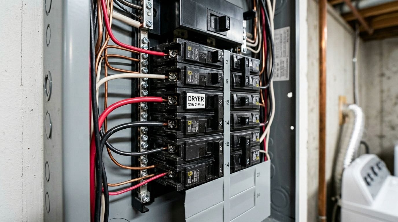 double pole circuit breaker dryer