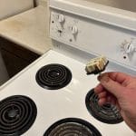 Older Whirlpool electric stove infinite switch replacement in Burnaby, BC.