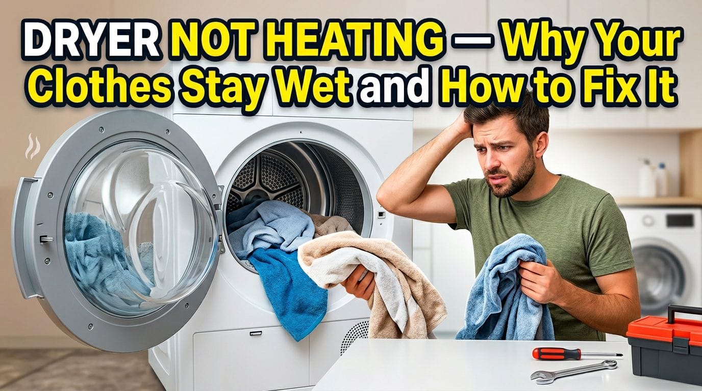 Dryer Not Heating — Why Your Clothes Stay Wet and How to Fix It
