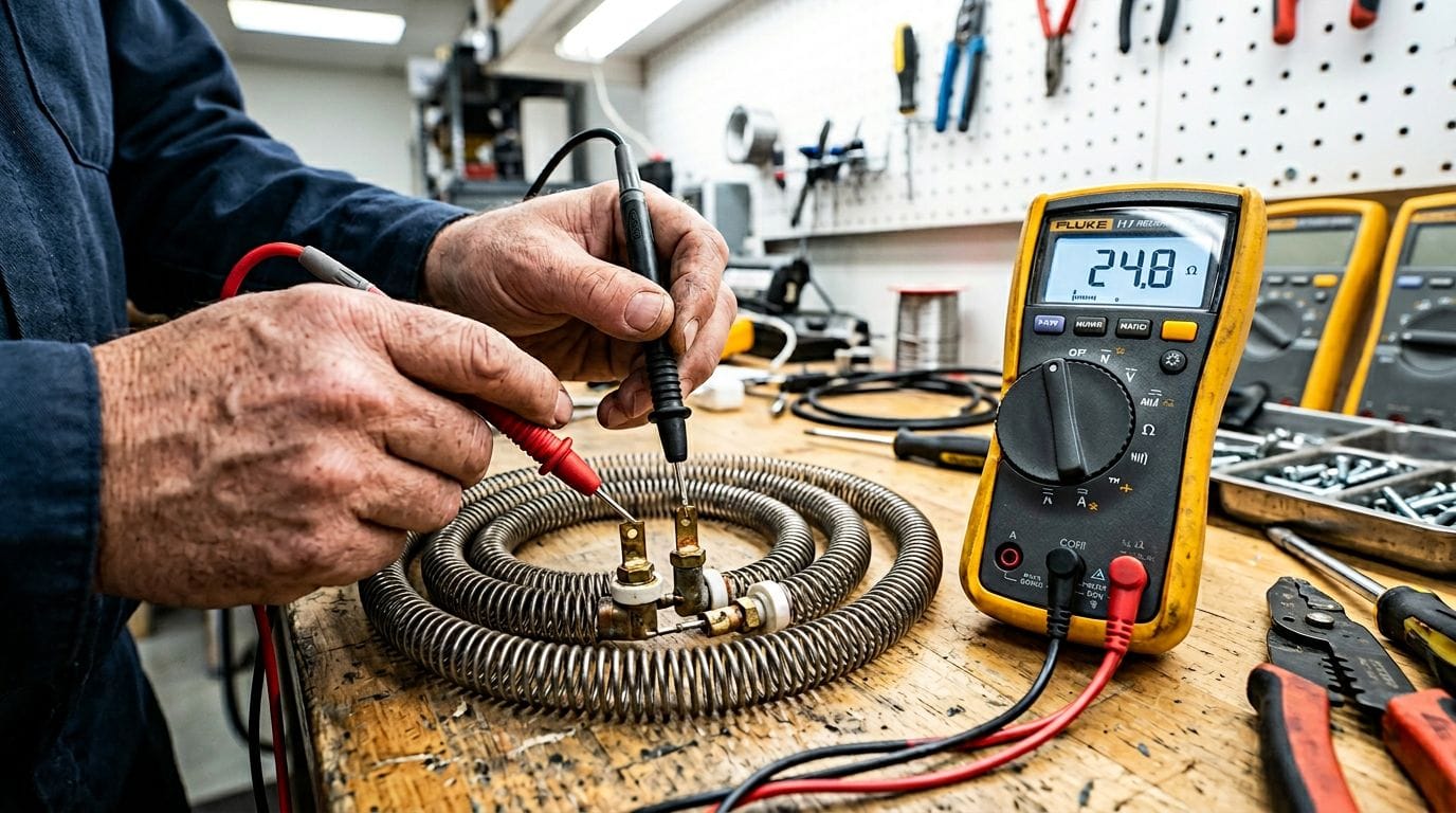 testing dryer heating element multimeter