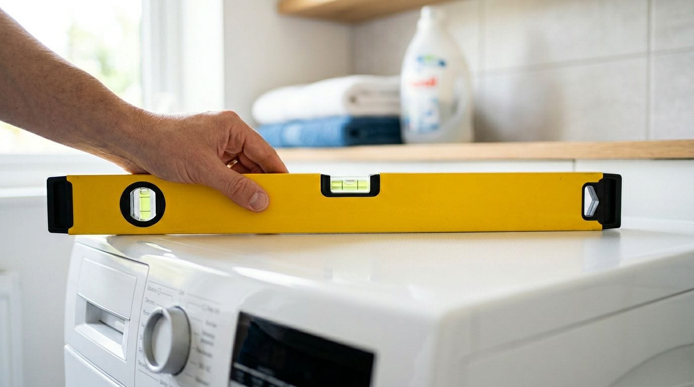 Leveling a washing machine to fix vibration