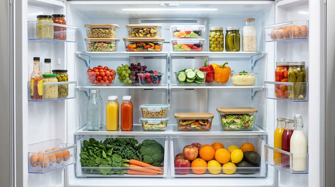 Well organized refrigerator interior with good airflow